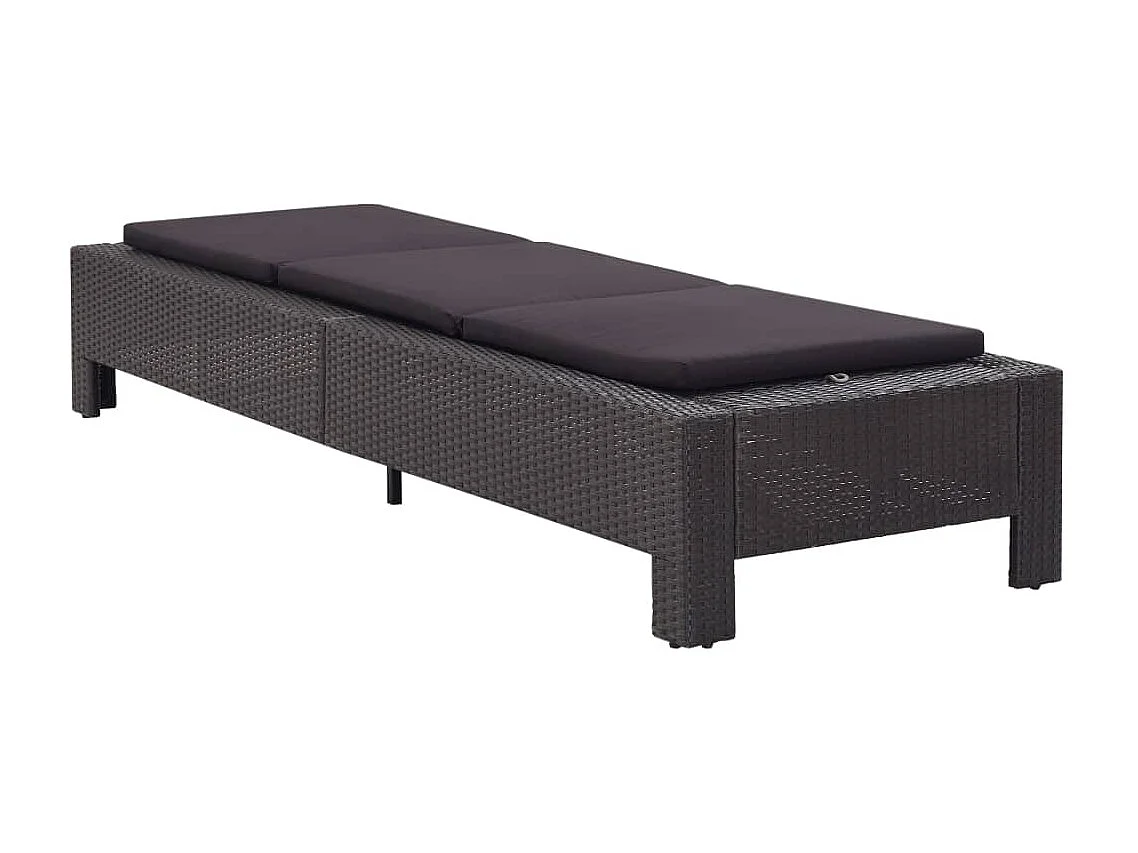 Transat avec coussin Noir Résine tressée