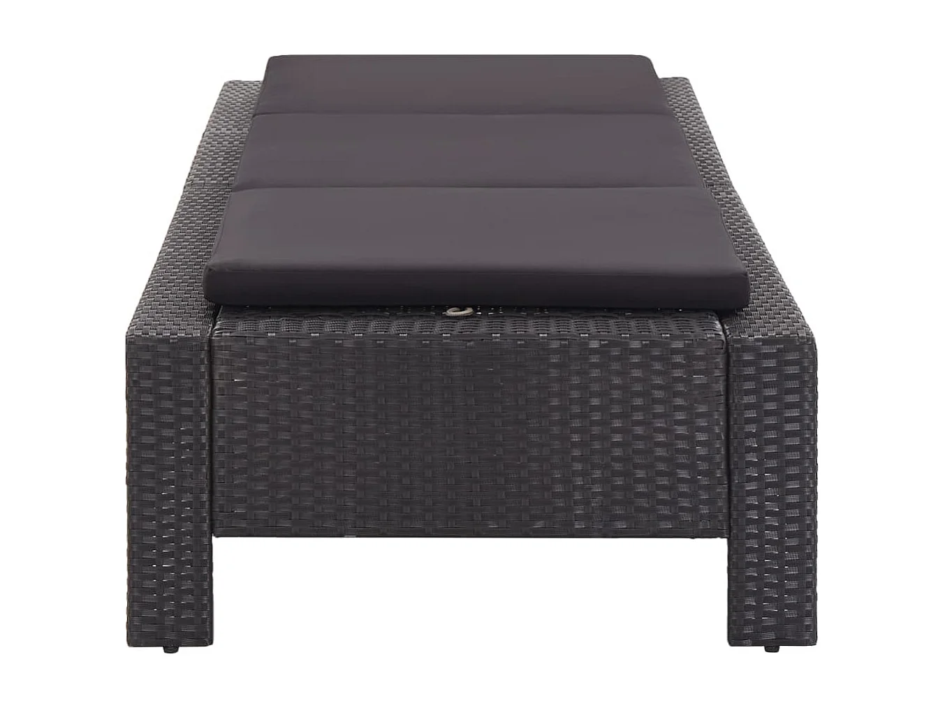 Transat avec coussin Noir Résine tressée