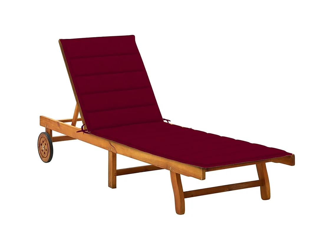 Tuinligstoel met kussen van massief acaciahout