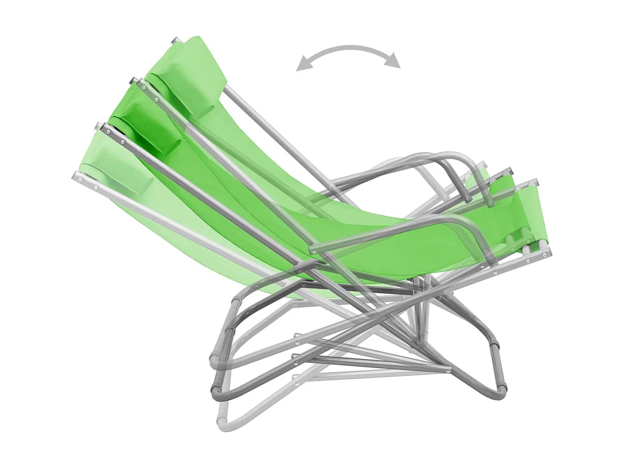 Chaises à bascule lot de 2 Acier Vert