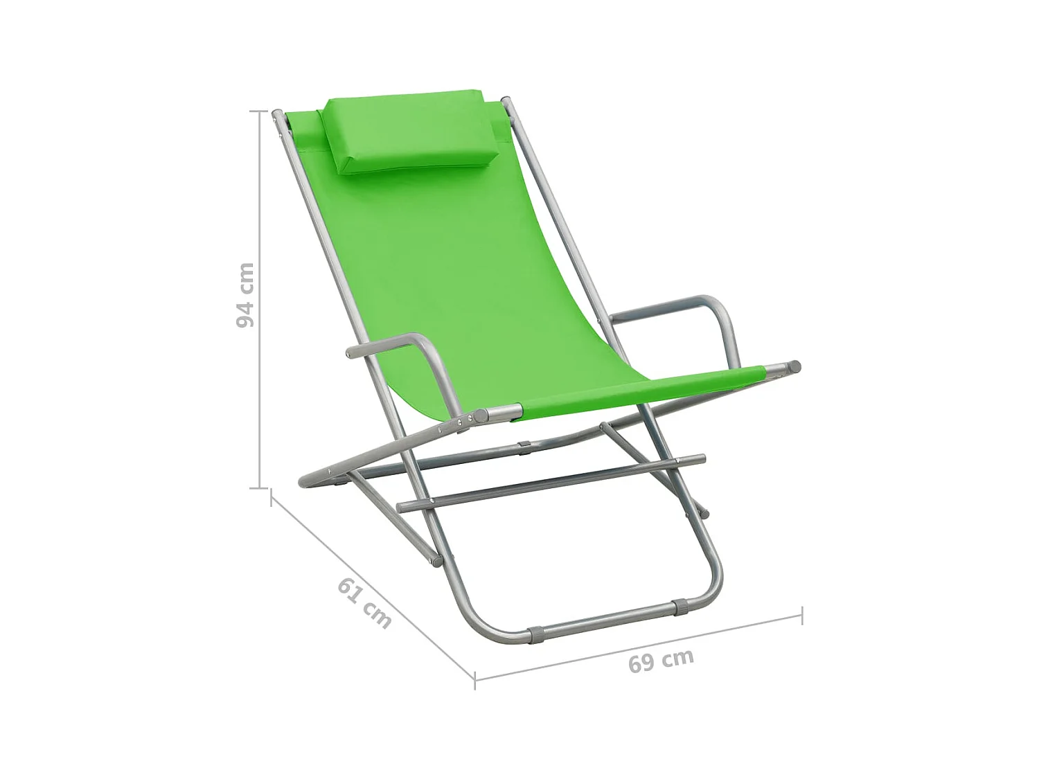 Chaises à bascule lot de 2 Acier Vert