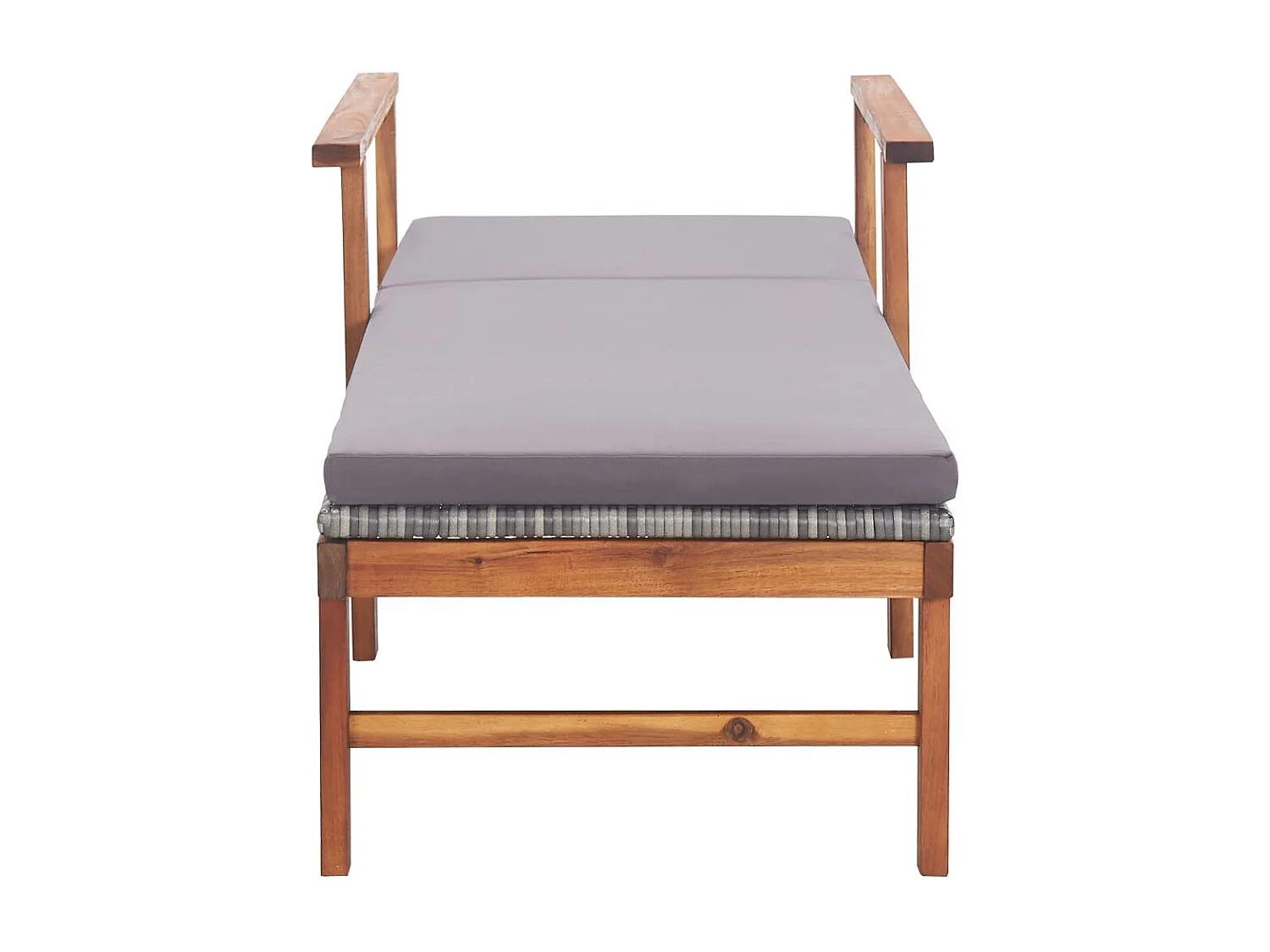 Sillón y cojín Resina tejida y madera de acacia Gris