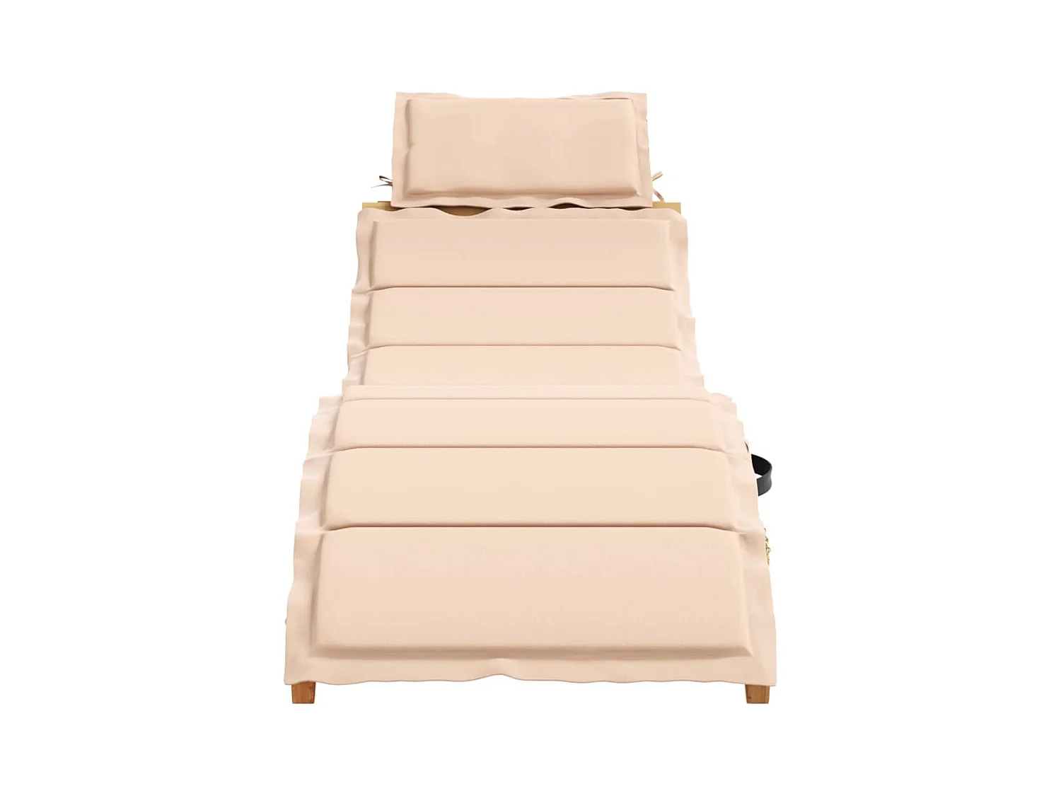 Loungestoelen met kussens, set van 2, beige, massief acaciahout