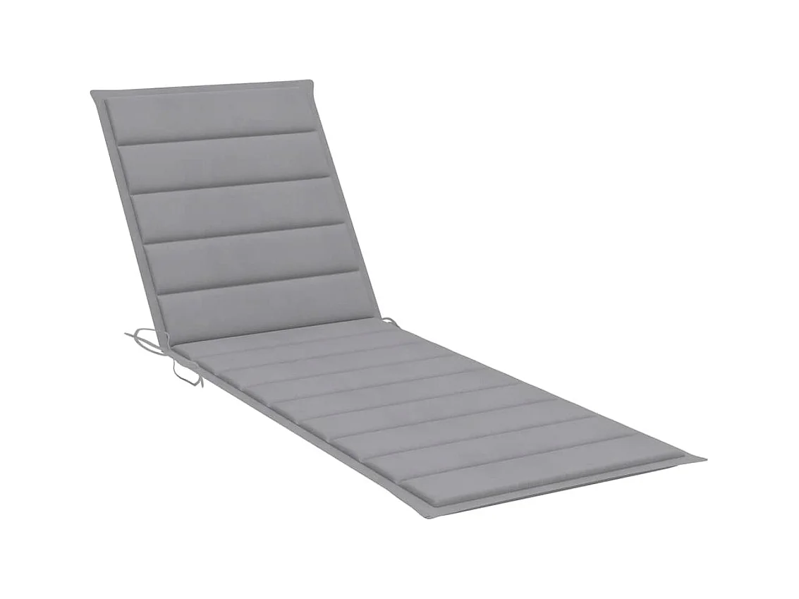 Chaise longue de jardin avec coussin Gris Bois d'acacia solide