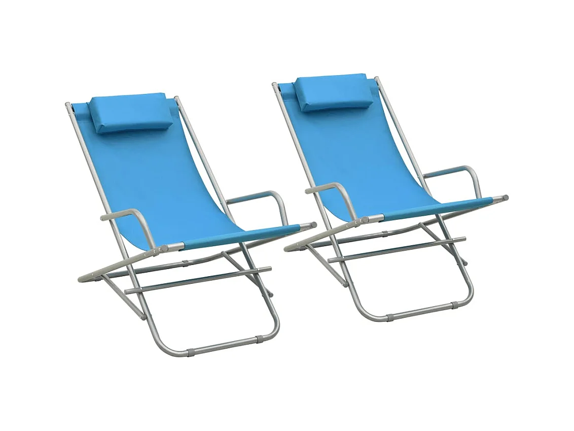 Set di 2 sedie a dondolo in acciaio blu