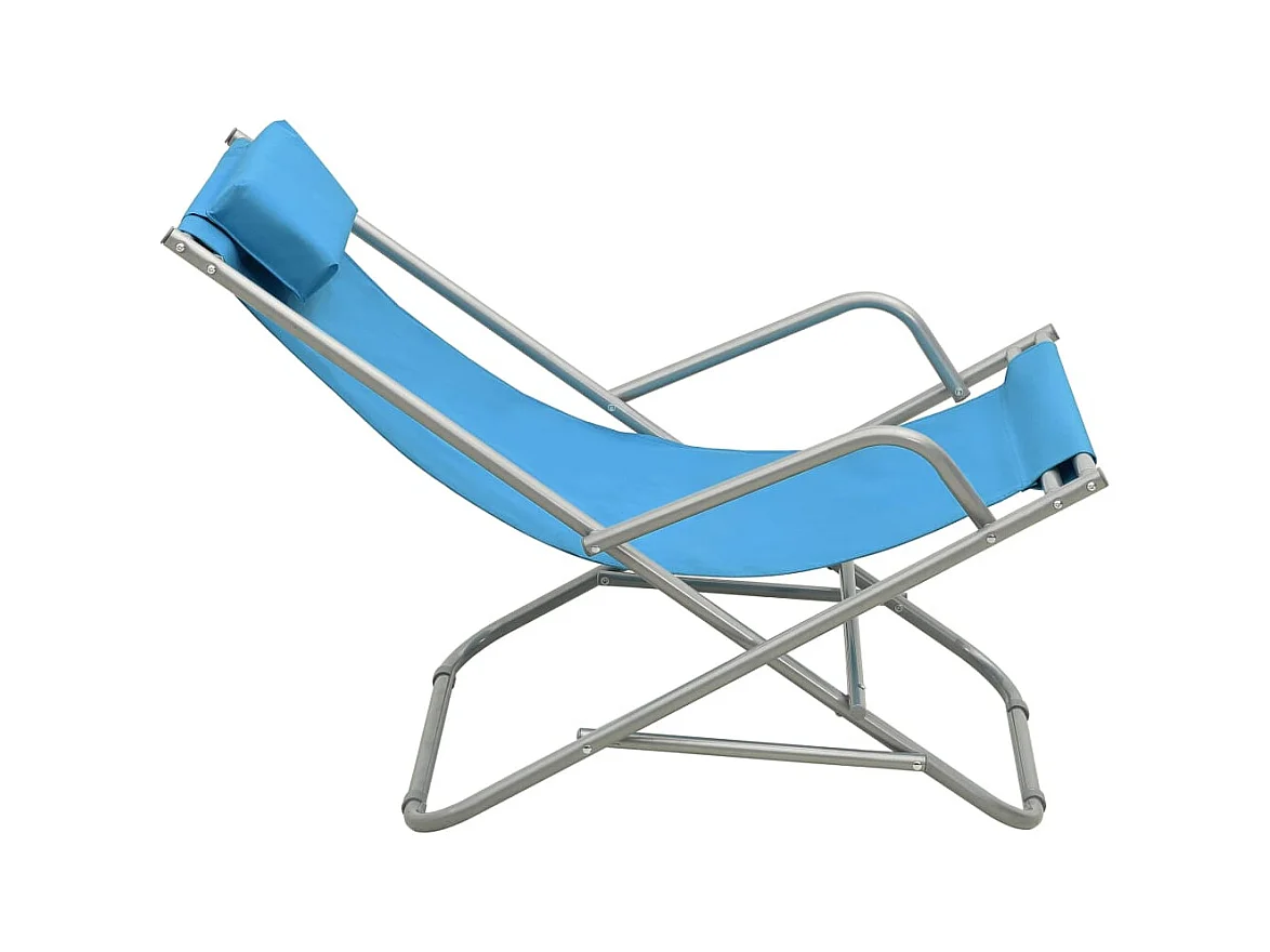 Set di 2 sedie a dondolo in acciaio blu