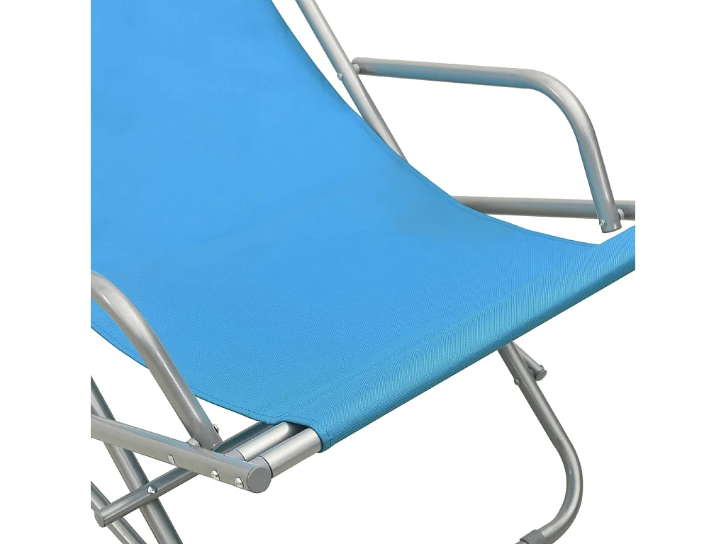 Set di 2 sedie a dondolo in acciaio blu