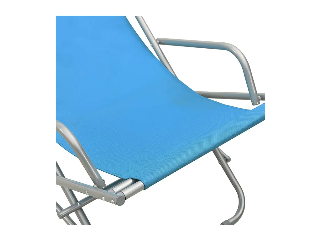 Chaises à bascule lot de 2 Acier Bleu