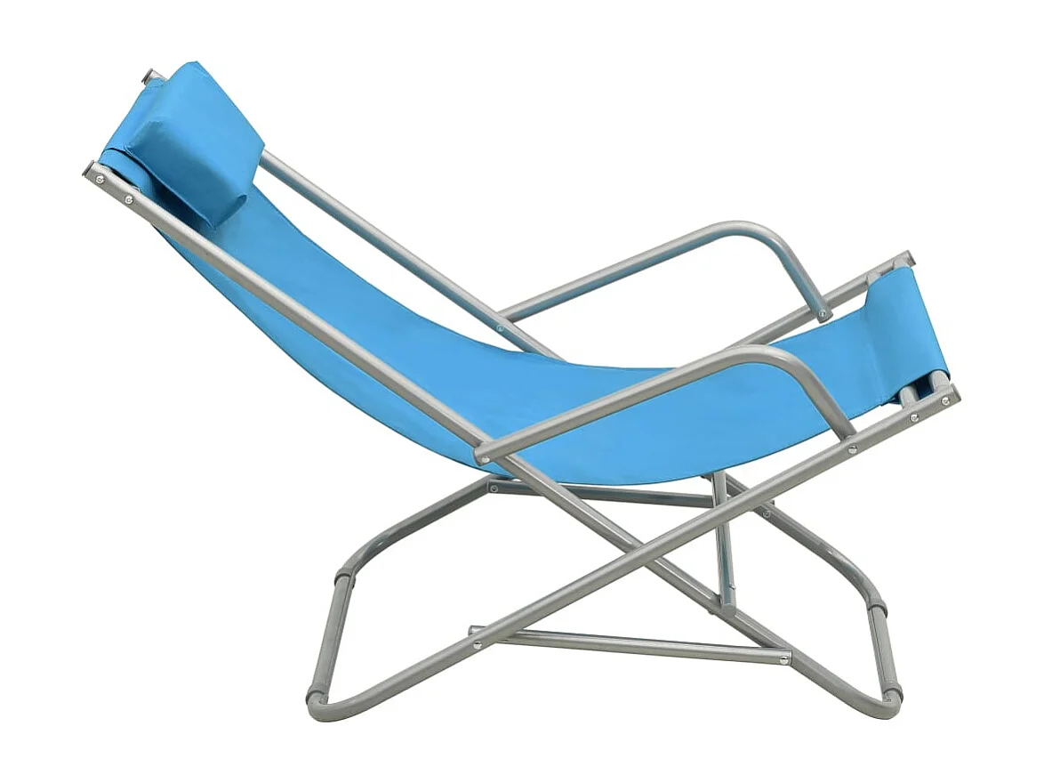 Chaises à bascule lot de 2 Acier Bleu