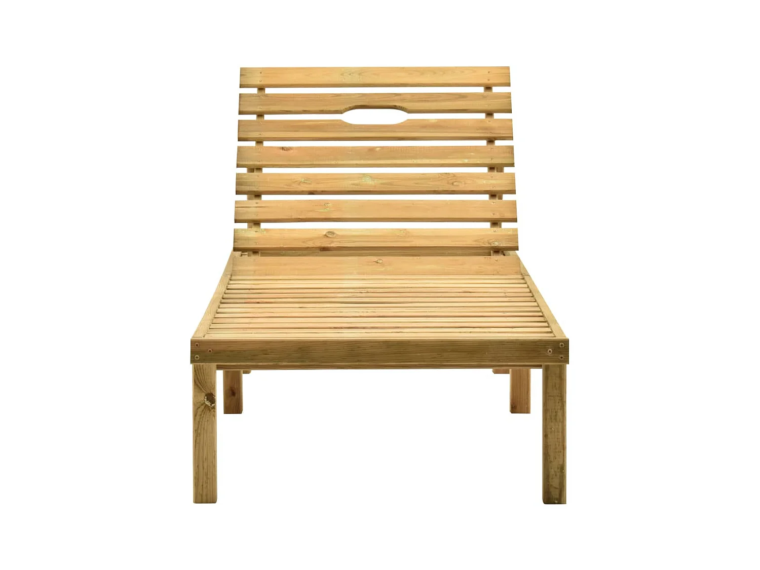 Chaise longue met taupe kussen Geïmpregneerd grenenhout