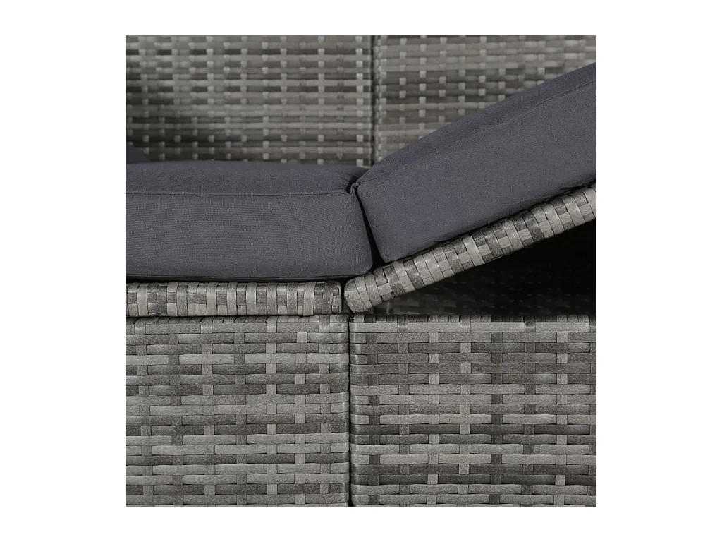 Lit de jardin avec auvent Gris 205x62 cm Résine tressée