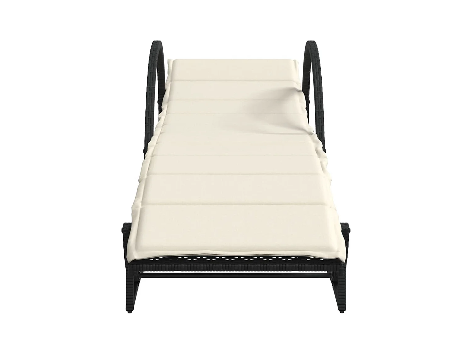 Set van 2 ligstoelen met zwarte rieten kussens