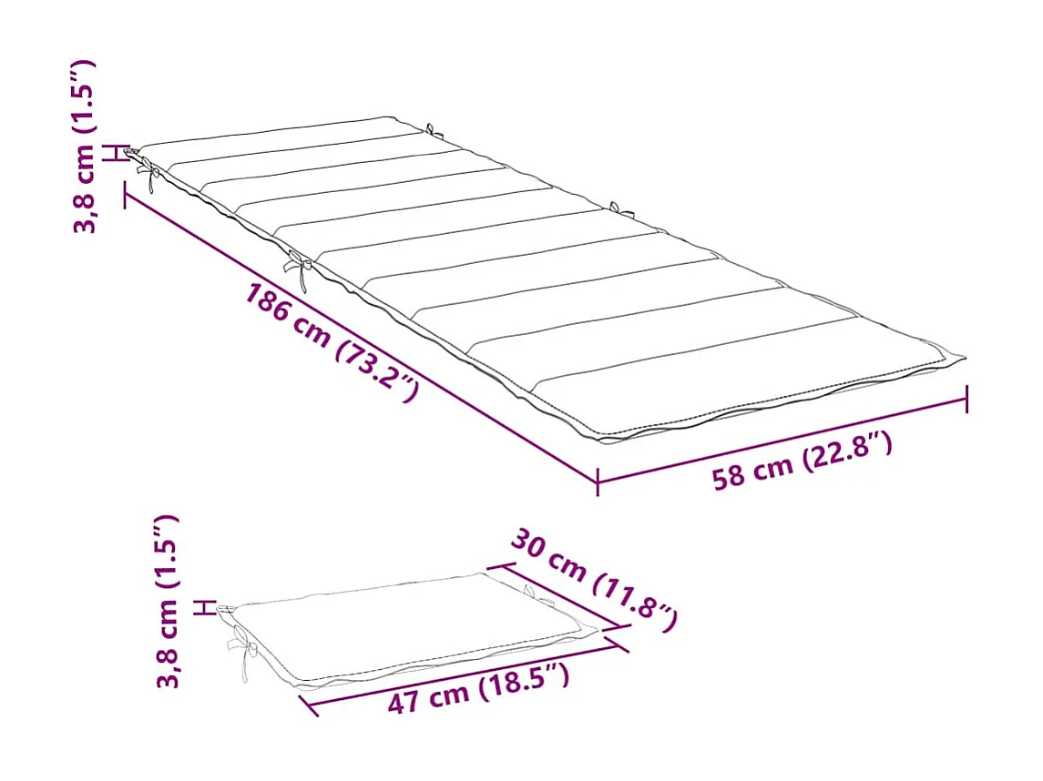 Chaise longue de jardin avec table et coussin Bois d'acacia