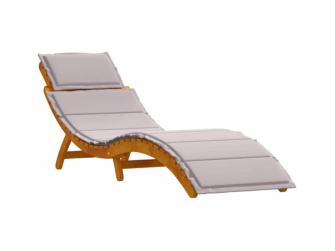 Chaise longue 2 pcs Taupe 184 x 55 x 64cm Bois d'acacia massif