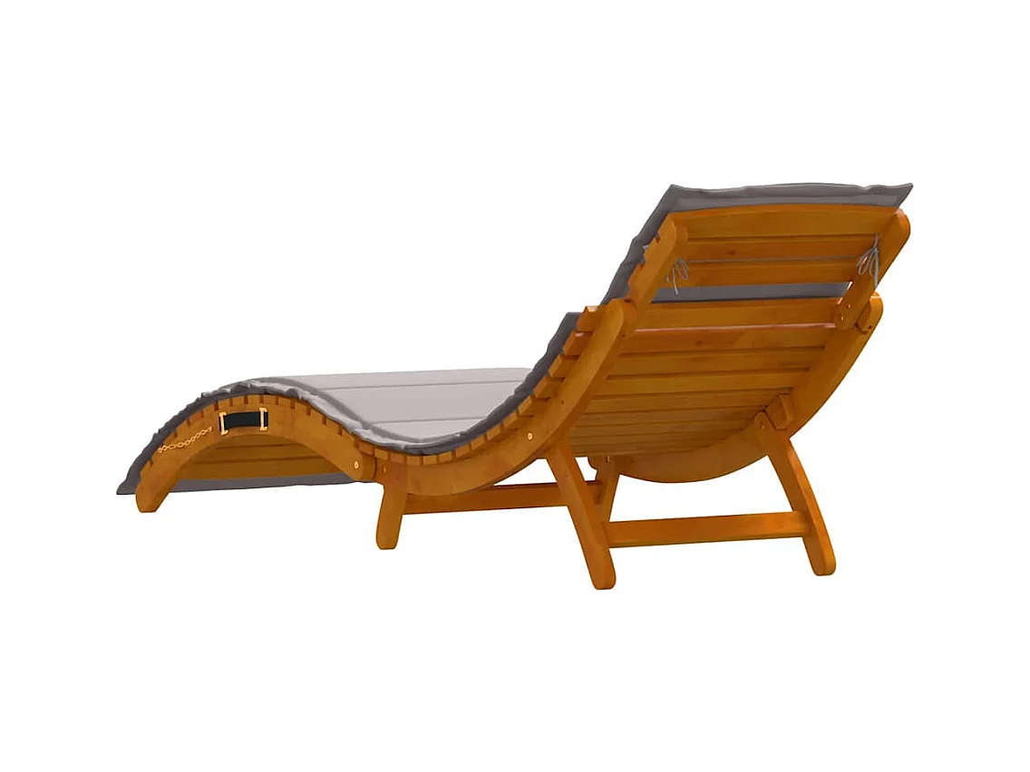 Chaise longue 2 pcs Taupe 184 x 55 x 64cm Bois d'acacia massif