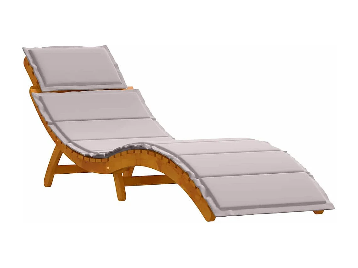 Chaise longue 2 pcs Taupe 184 x 55 x 64cm Bois d'acacia massif
