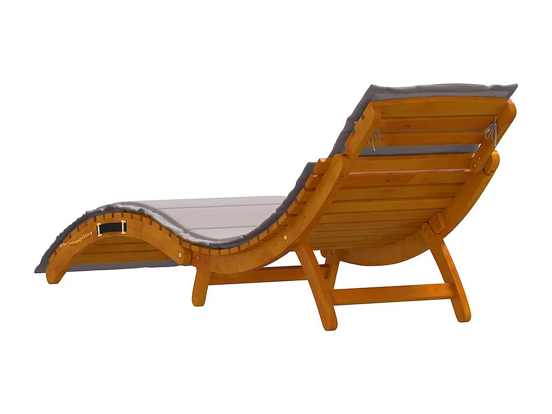 Chaise longue 2 pcs Taupe 184 x 55 x 64cm Bois d'acacia massif