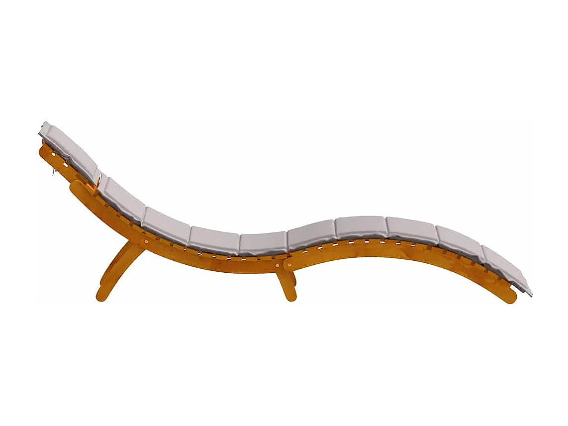 Chaise longue 2 pcs Taupe 184 x 55 x 64cm Bois d'acacia massif