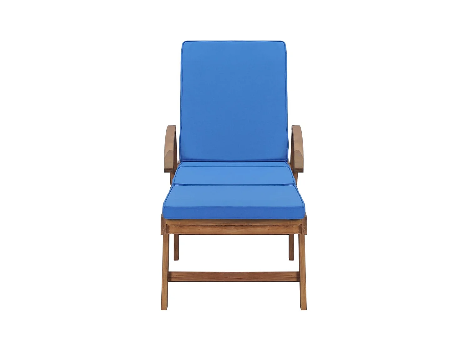 Lettini prendisole con cuscini 2 pezzi in legno massello di teak blu