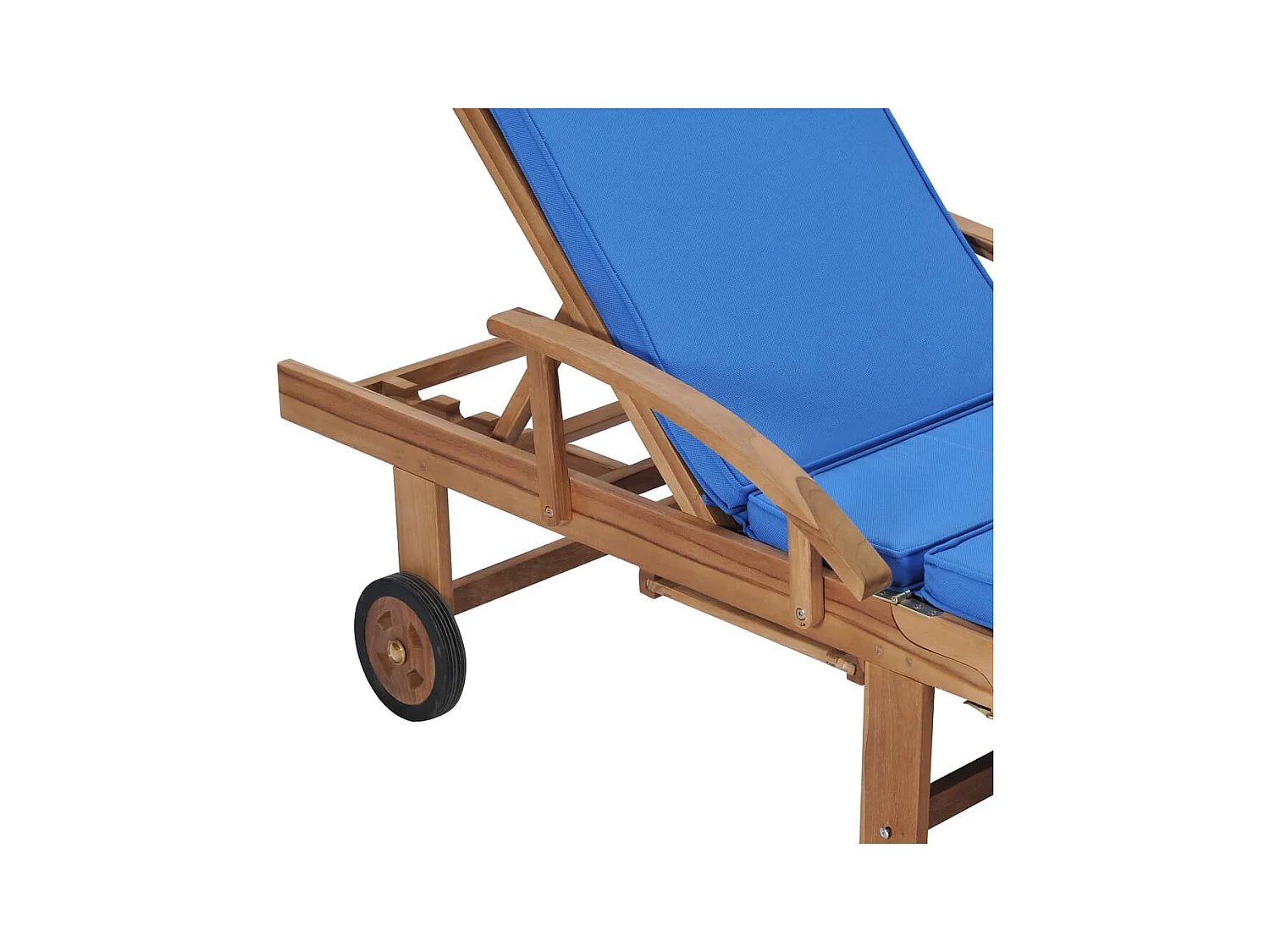 Lettini prendisole con cuscini 2 pezzi in legno massello di teak blu