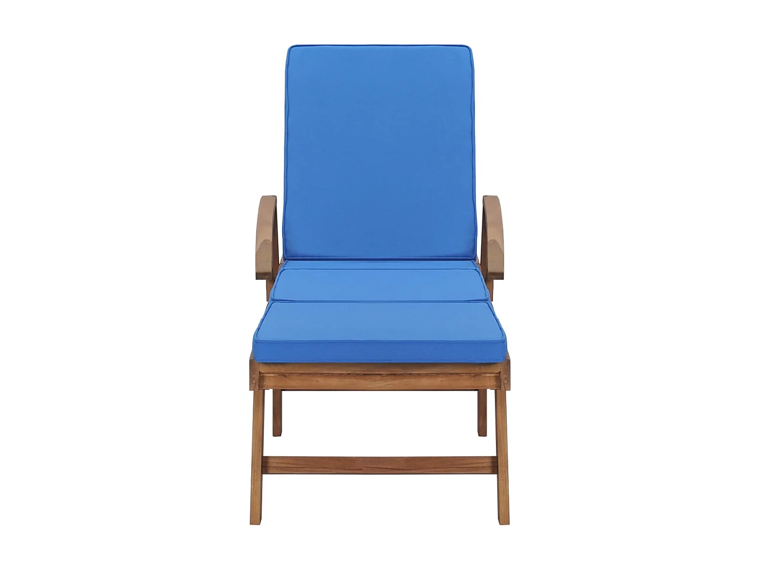 Lettini prendisole con cuscini 2 pezzi in legno massello di teak blu