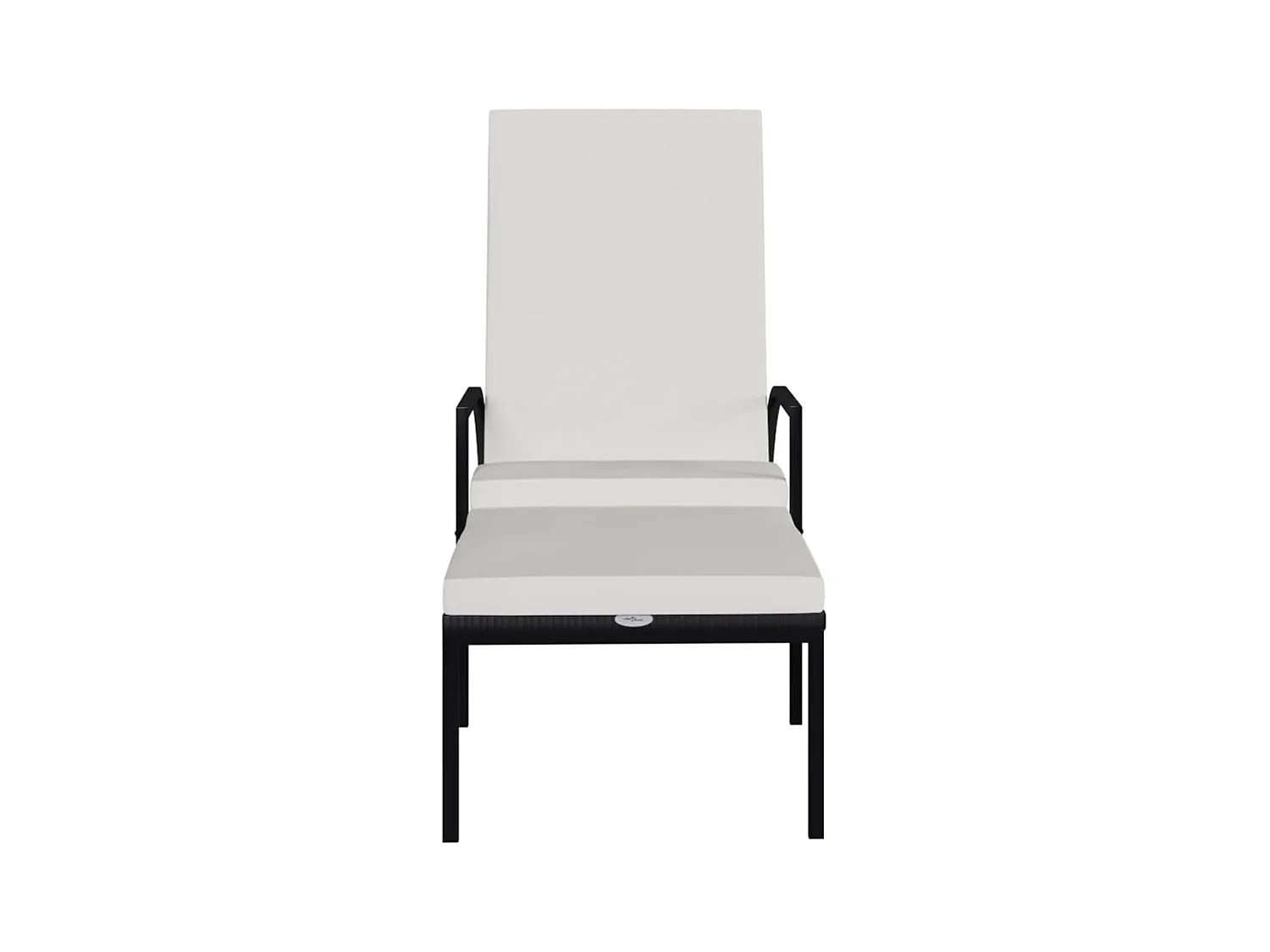 stuks loungestoelen met voetsteunen polyrotan zwart