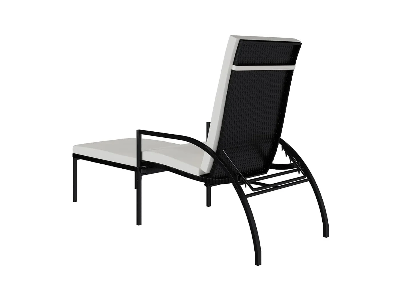 stuks loungestoelen met voetsteunen polyrotan zwart