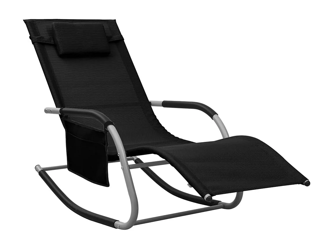 Zwarte en grijze textileen chaise longue