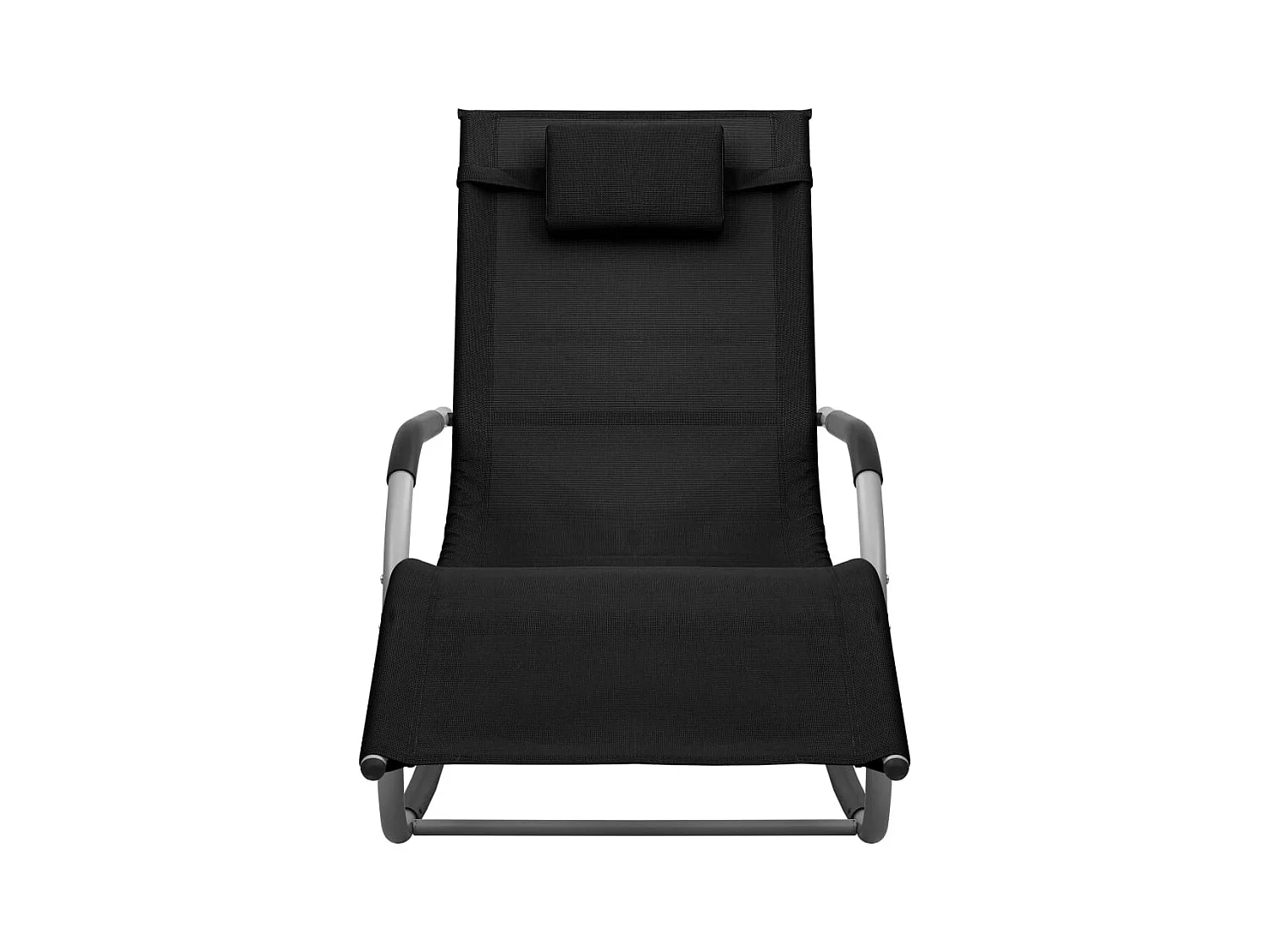 Zwarte en grijze textileen chaise longue