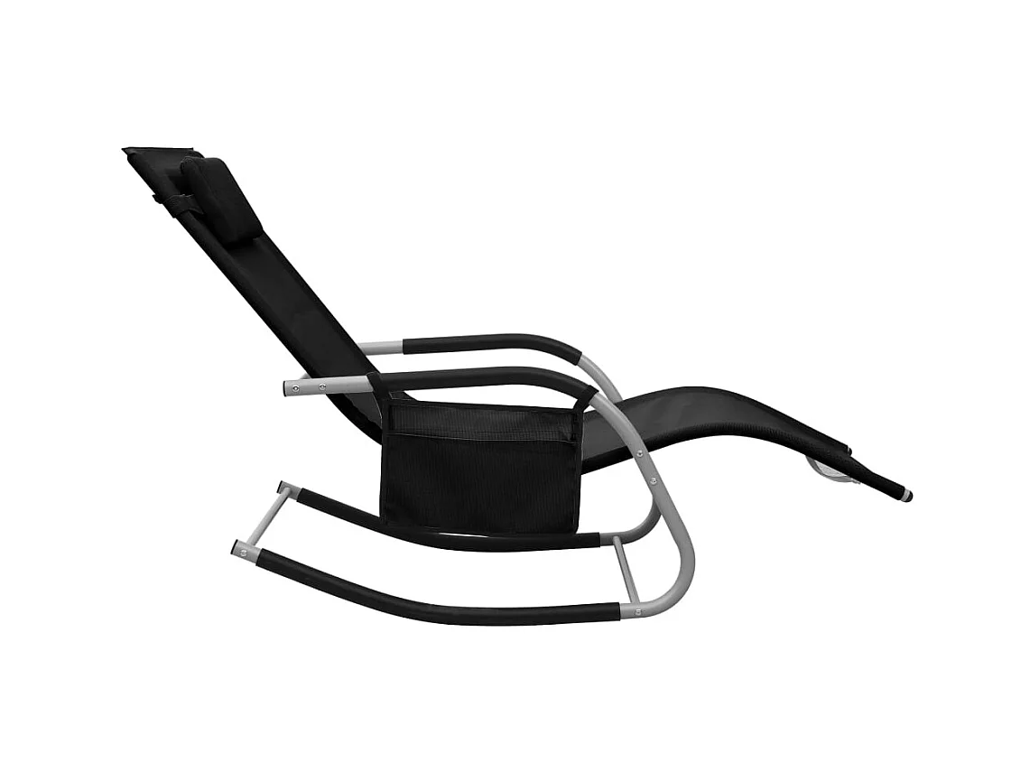 Zwarte en grijze textileen chaise longue