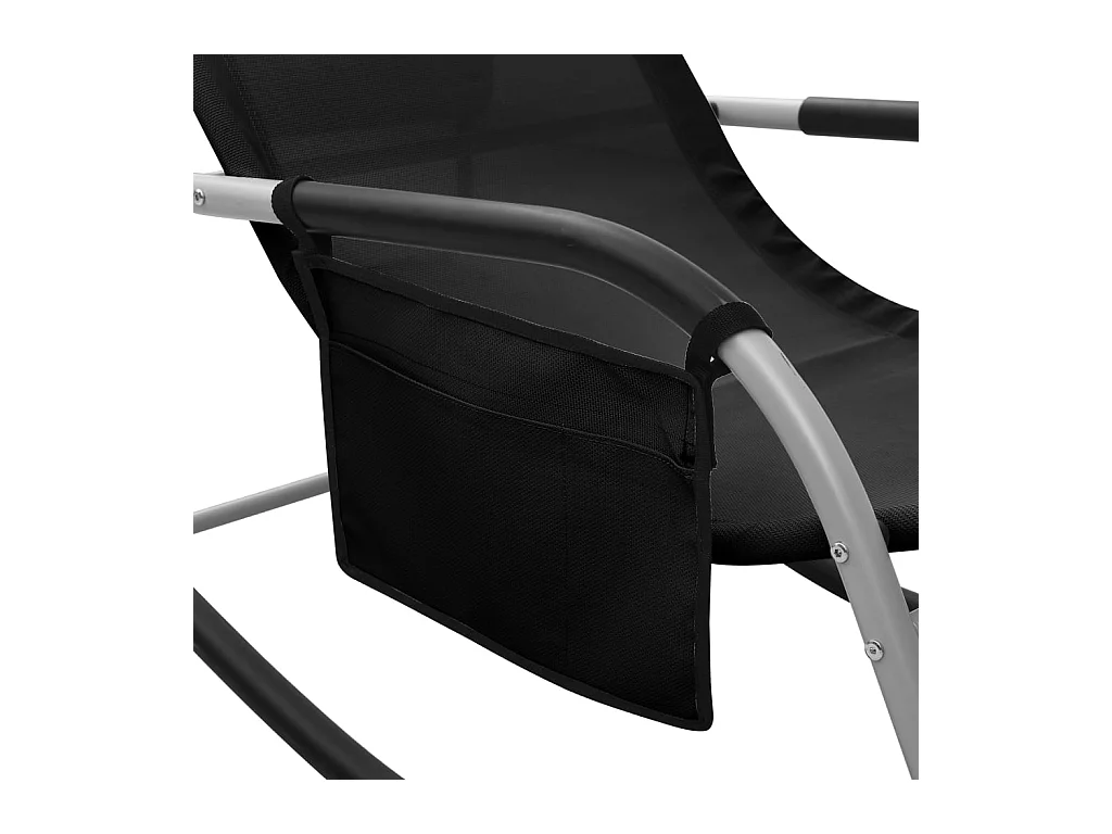 Zwarte en grijze textileen chaise longue