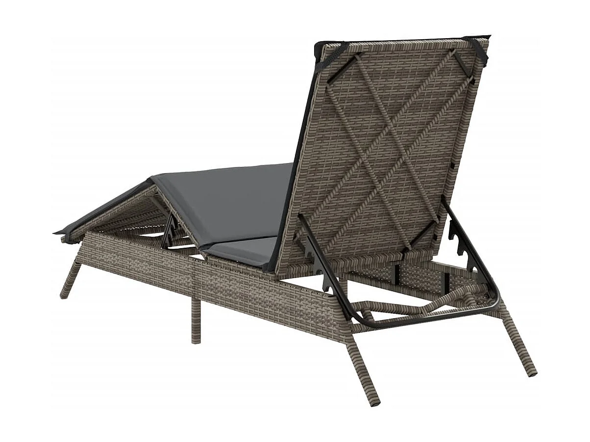 Chaiselongue mit grauem Harzgeflechtkissen