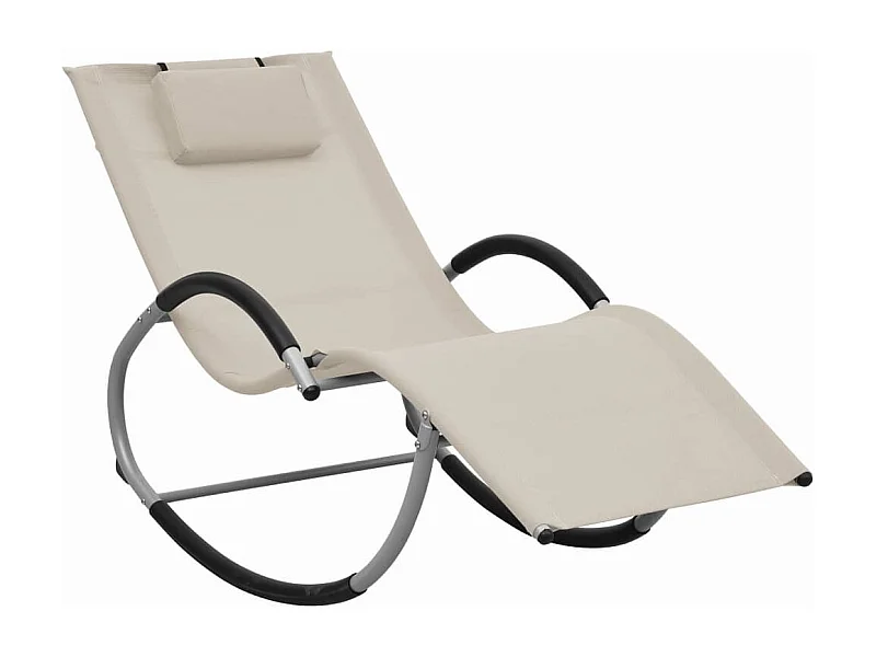 Crèmekleurige Textilene Lounge Chair met kussen
