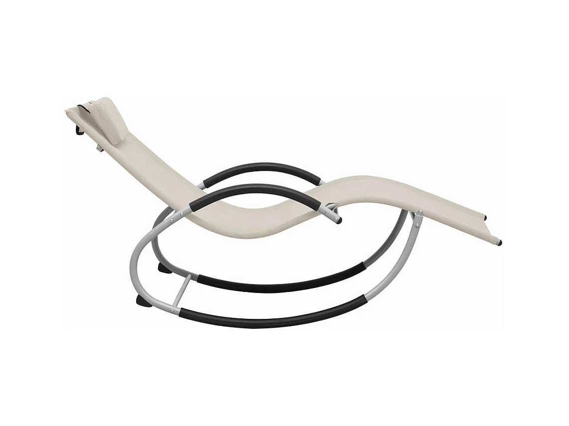 Crèmekleurige Textilene Lounge Chair met kussen