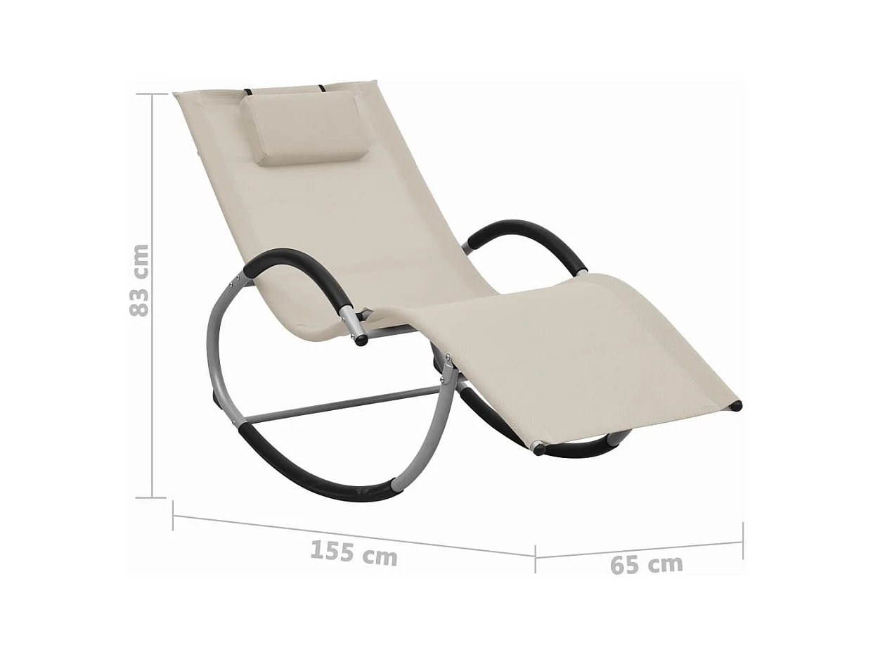 Crèmekleurige Textilene Lounge Chair met kussen