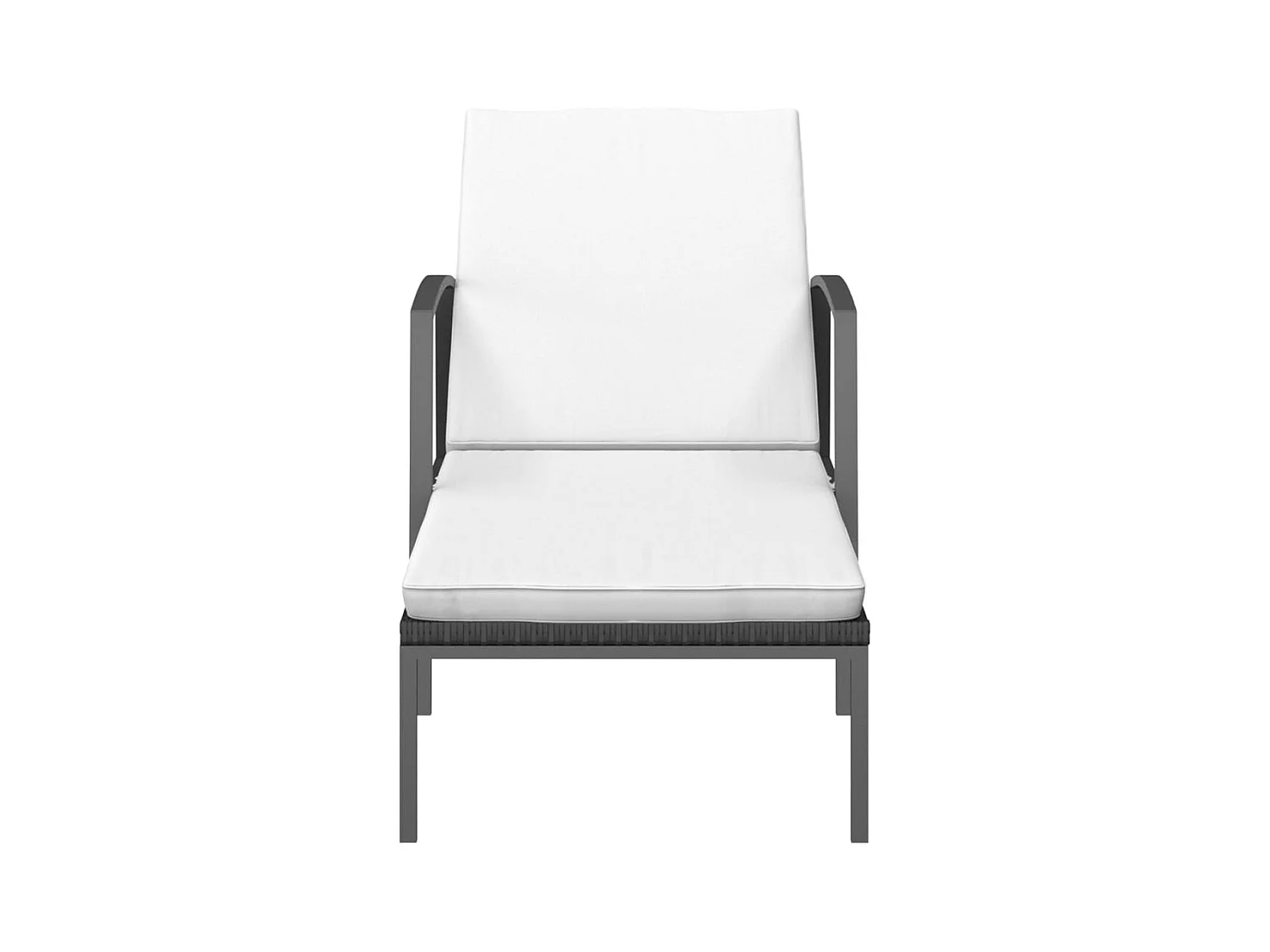 Set van 2 ligstoelen met zwarte gevlochten hars tafel