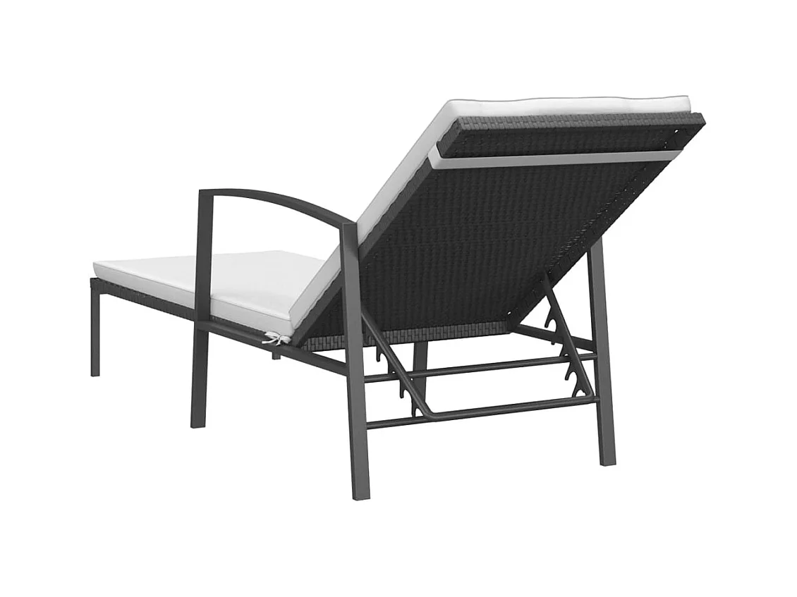 Set van 2 ligstoelen met zwarte gevlochten hars tafel