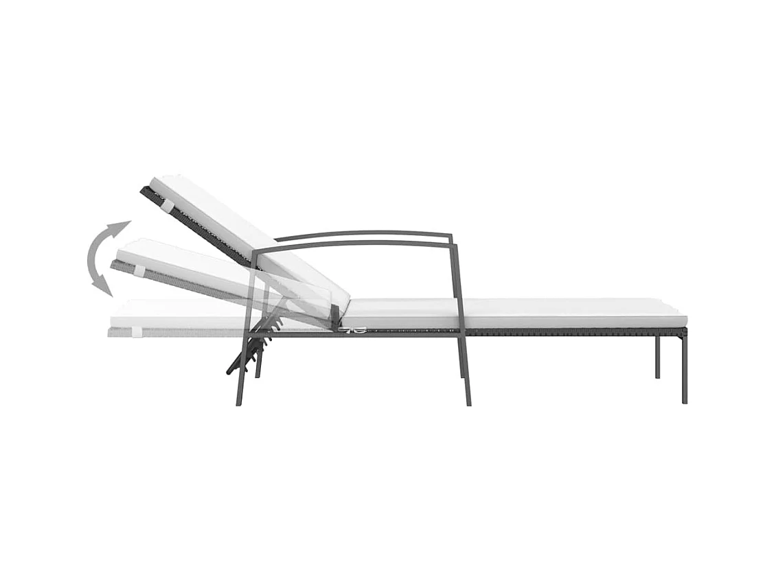 Set van 2 ligstoelen met zwarte gevlochten hars tafel