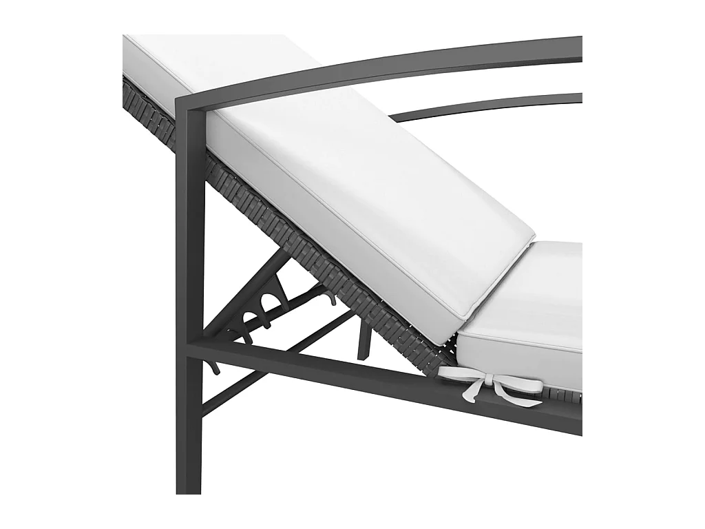 Set van 2 ligstoelen met zwarte gevlochten hars tafel