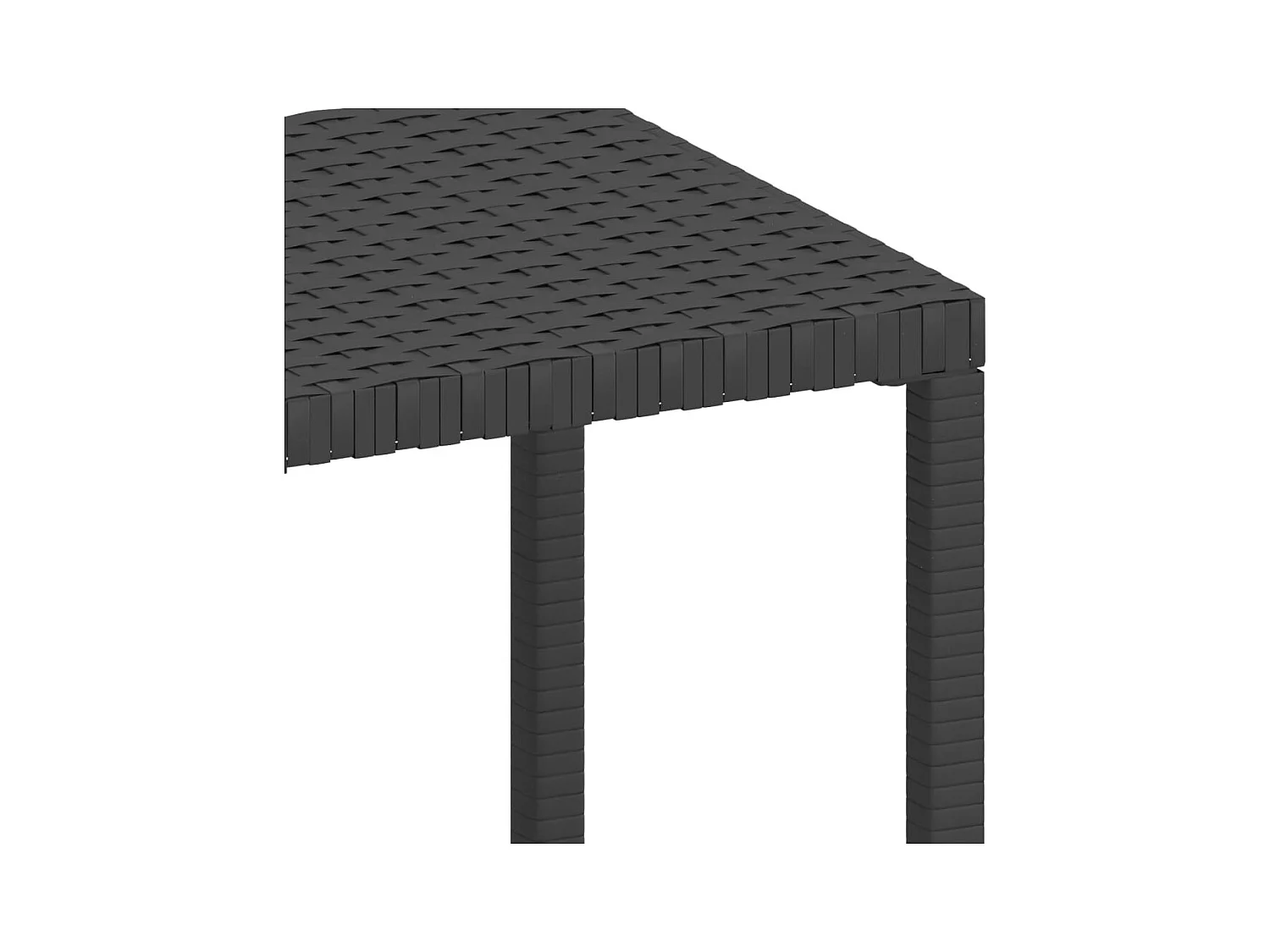 Set van 2 ligstoelen met zwarte gevlochten hars tafel