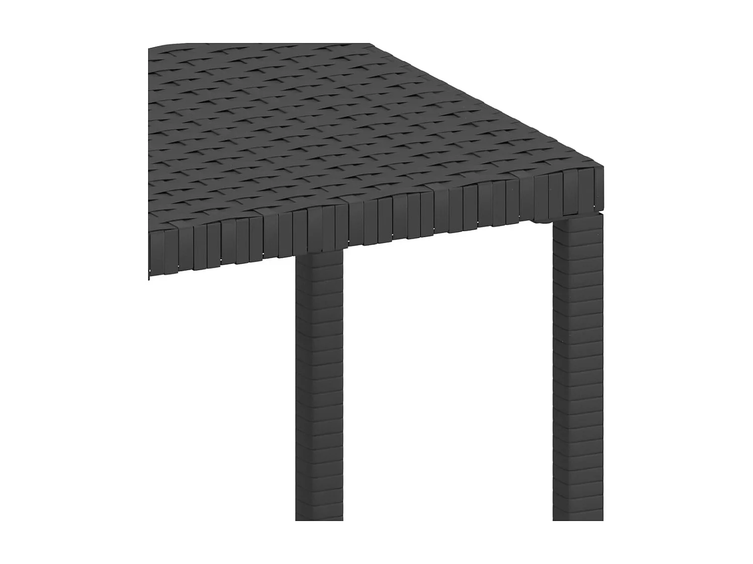 Chaises longues lot de 2 avec table résine tressée noir