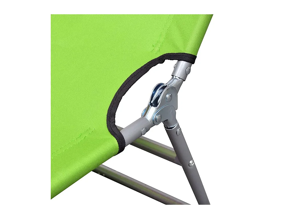 Chaise longue met hoofdkussen gepoedercoat staal groen