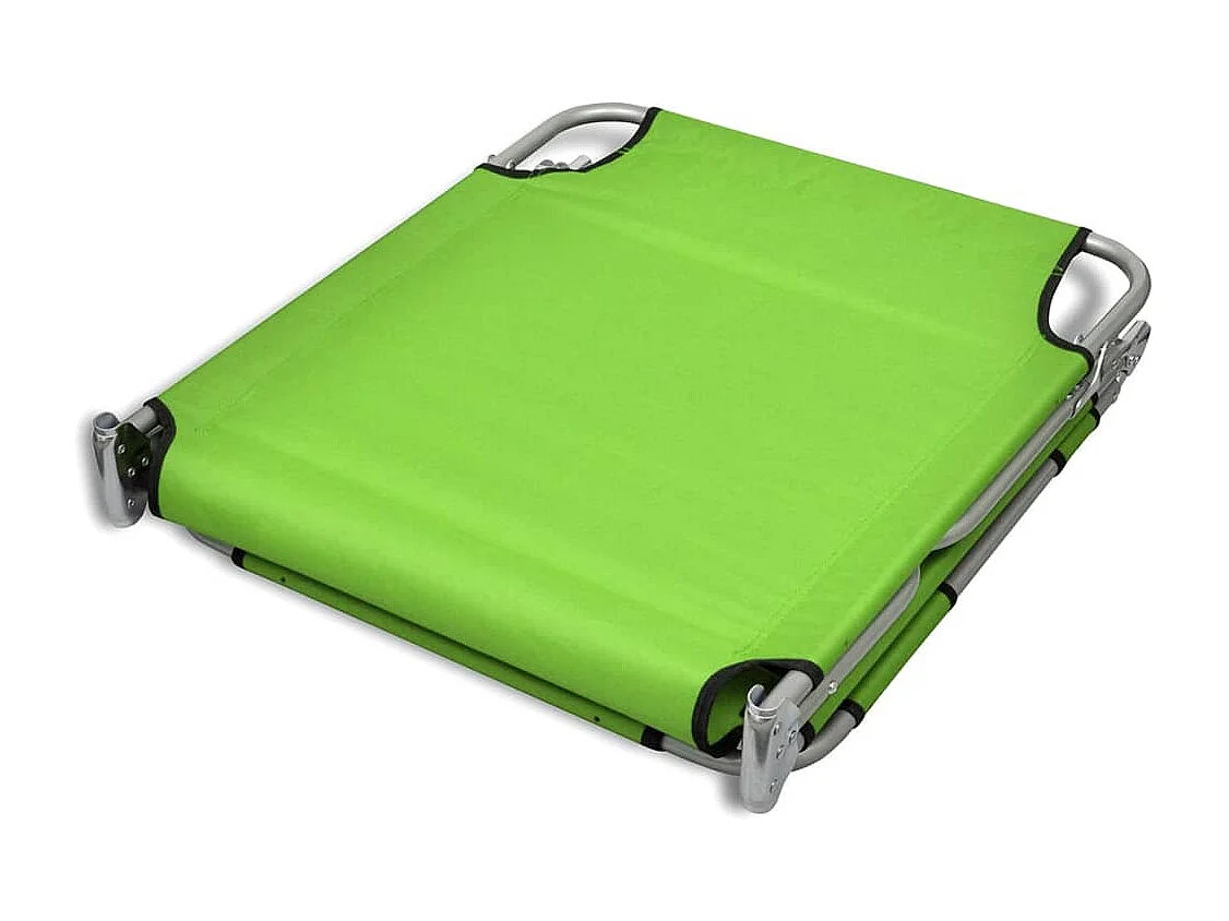 Chaise longue con cuscino poggiatesta in acciaio verniciato a polvere verde