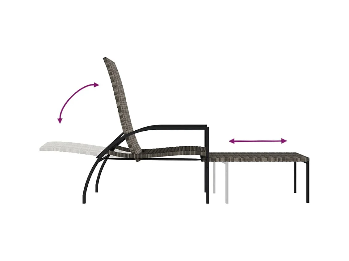 stuks grijze rotan loungestoelen met voetenbank