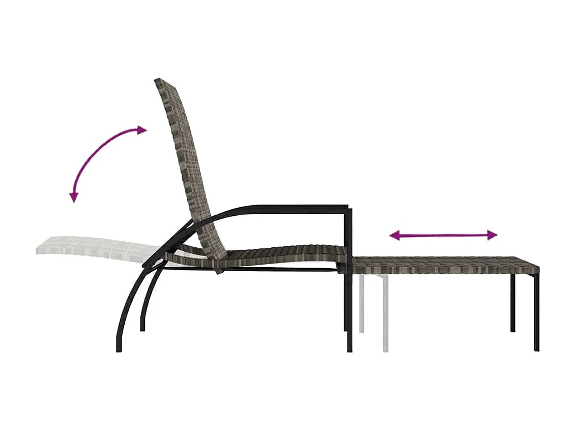 sillones de ratán gris con reposapiés