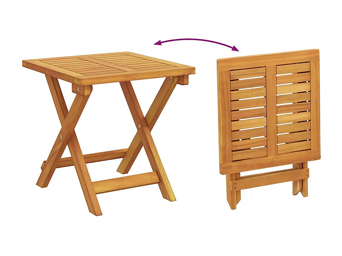 Transat 3 pcs Rouge 40 x 40 x 40cm Bois d'acacia massif