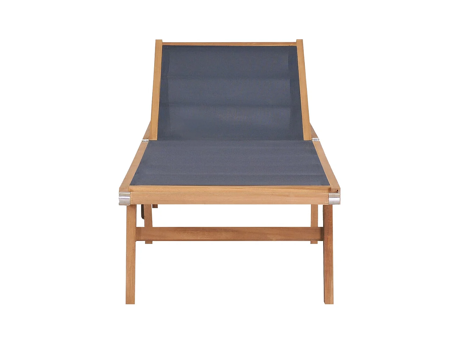 Opvouwbare ligstoelen met wielen, set van 2, Teak textileen