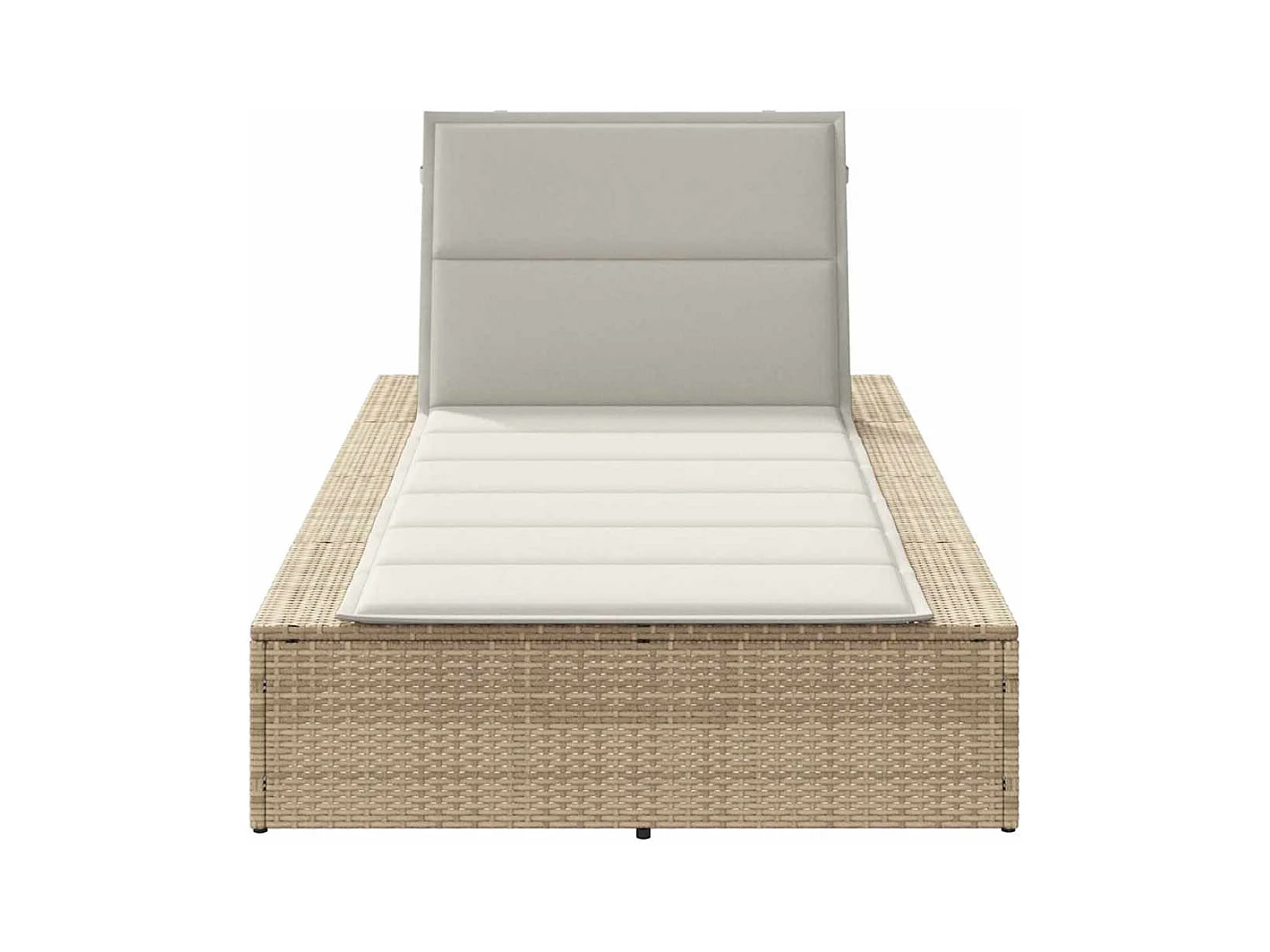 Sdraio con cuscino galleggiante in resina intrecciata beige