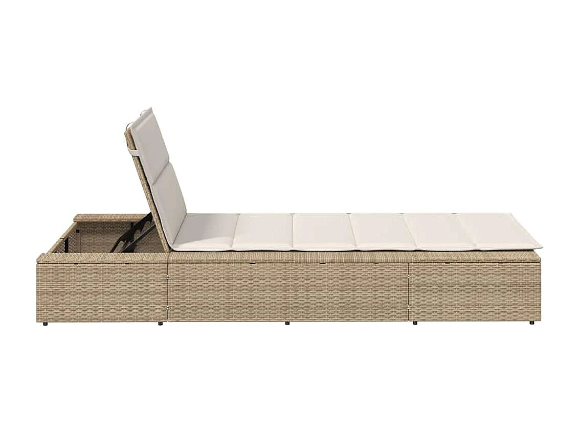 Transat avec coussin flottant beige résine tressée