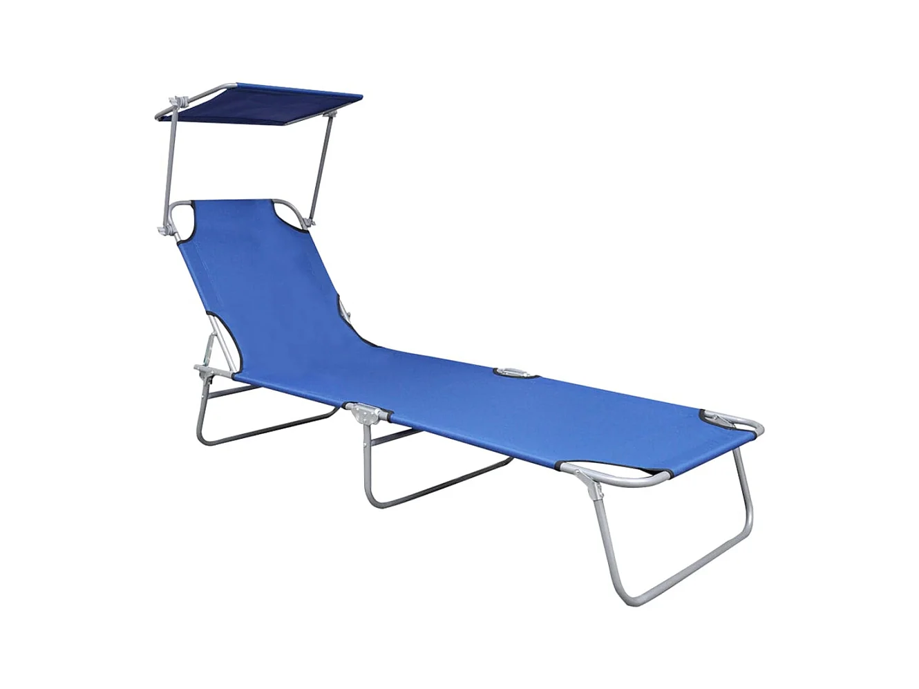 Sillón plegable con toldo Aluminio Azul